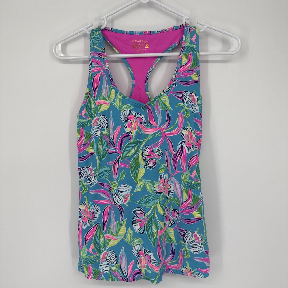 Lilly Pulitzer Luxletic Mina Bra Top Tank Racerback UPF 50+ Golf Pickleball XS